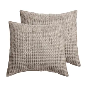 - Mills Waffle - Euro Sham (Set Of Two) - Taupe - Sham Size (26 X 26In.)