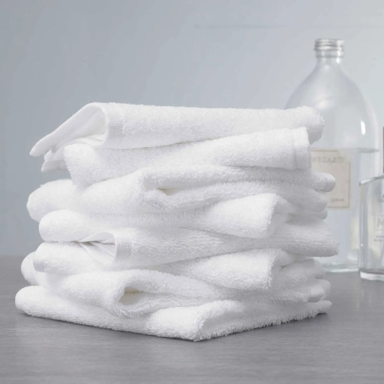 100% Cotton 450 GSM Antibacterial Face Towel 30x30cm (Pack of 10)