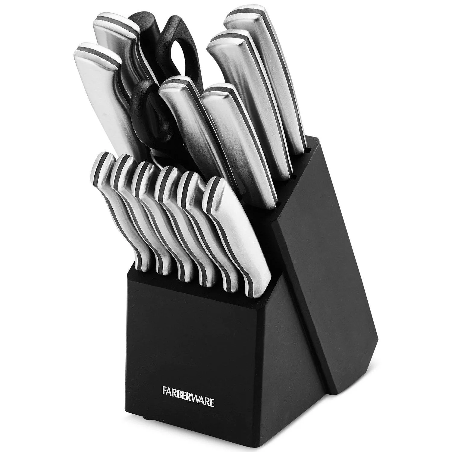 15-Piece Set: FarberWare Kitchen Knife & Shears Cutlery Set