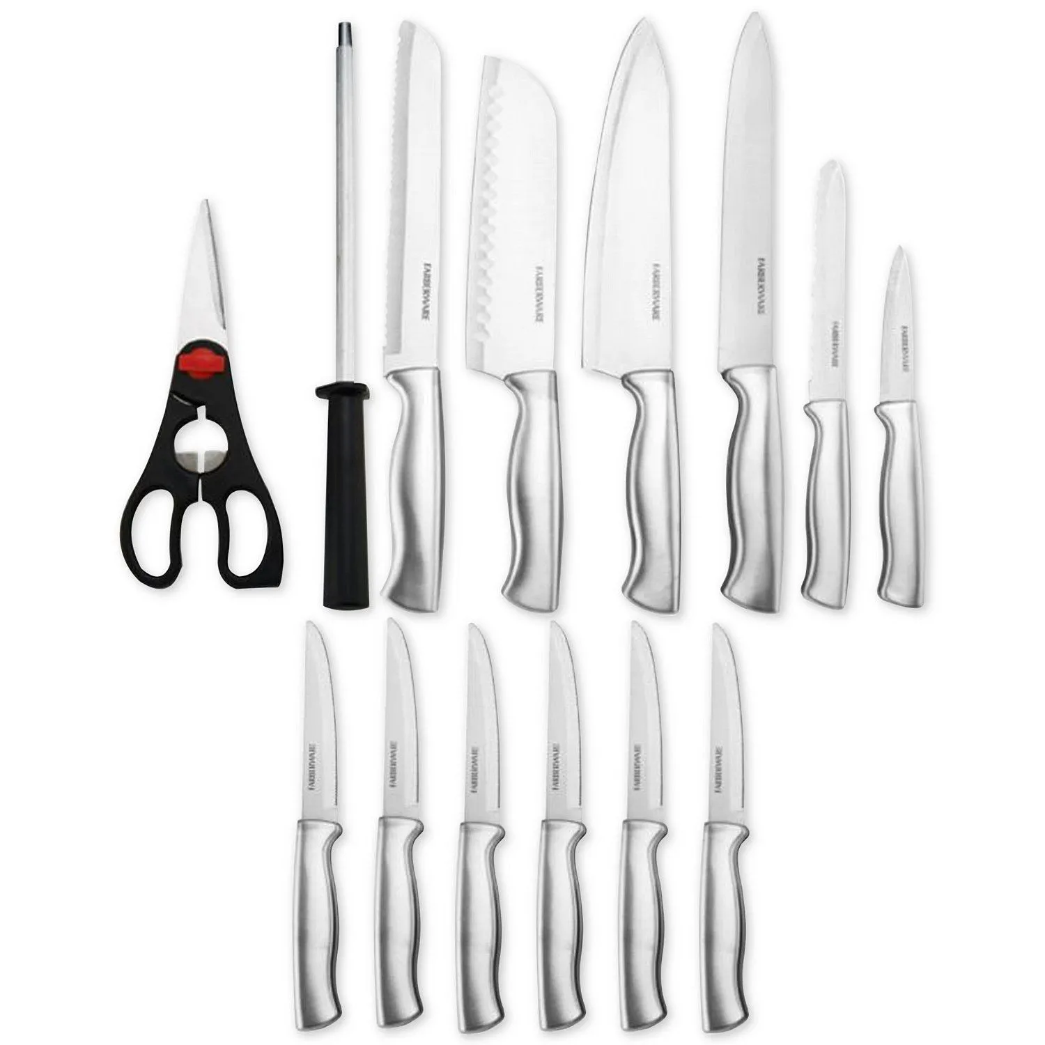 15-Piece Set: FarberWare Kitchen Knife & Shears Cutlery Set