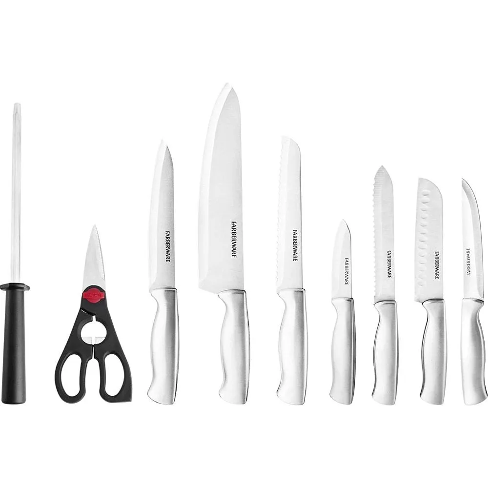 15-Piece Set: FarberWare Kitchen Knife & Shears Cutlery Set