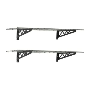 18" x 48" Wall Shelves (Two Pack with Hooks)