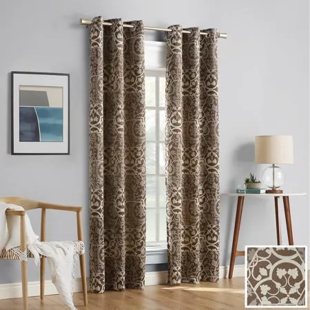 2-pack Cora Medallion Jacquard Blackout  Curtain Panel Pair