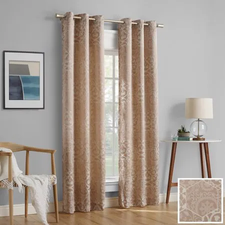 2-pack Cora Medallion Jacquard Blackout  Curtain Panel Pair