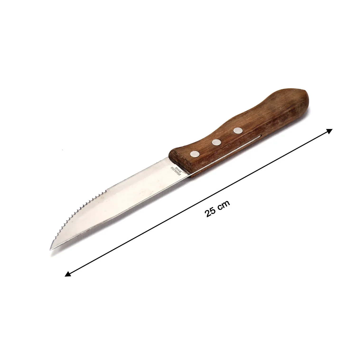 2294 1Piece Serrated Steak Knives with Wood Handle