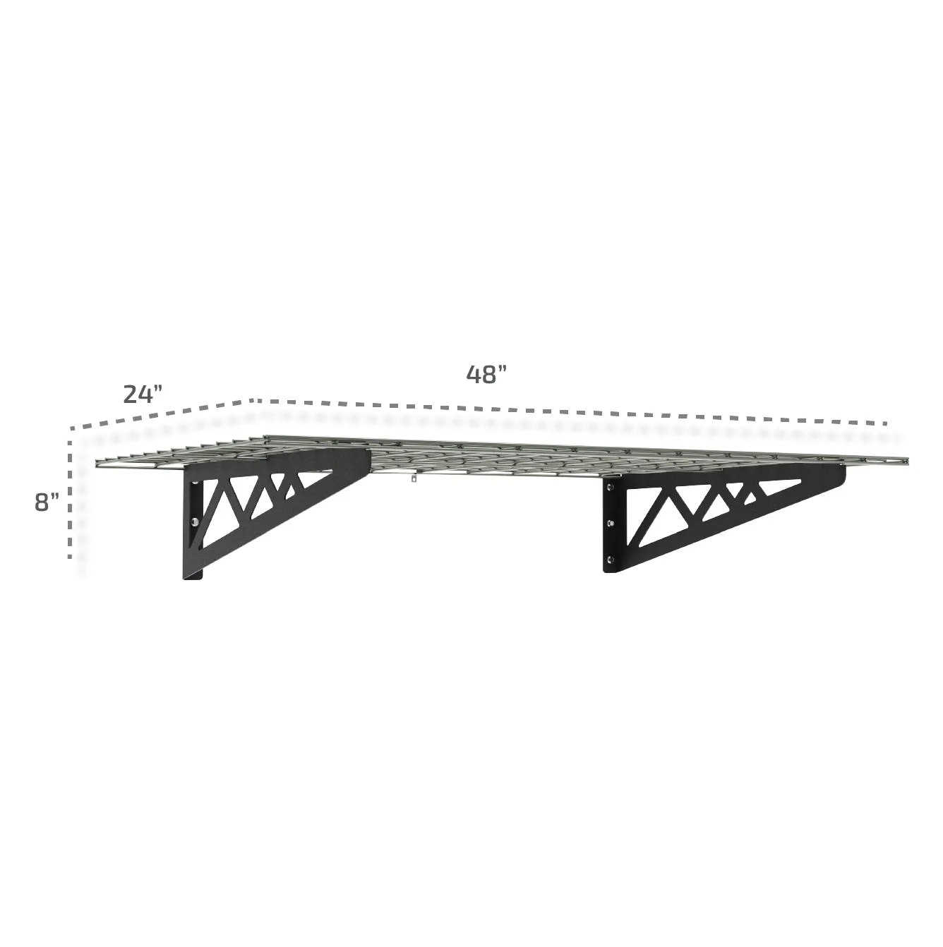 24" x 48" Wall Shelves Combo (Four Pack with Hooks)