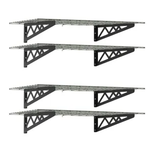 24" x 48" Wall Shelves Combo (Four Pack with Hooks)