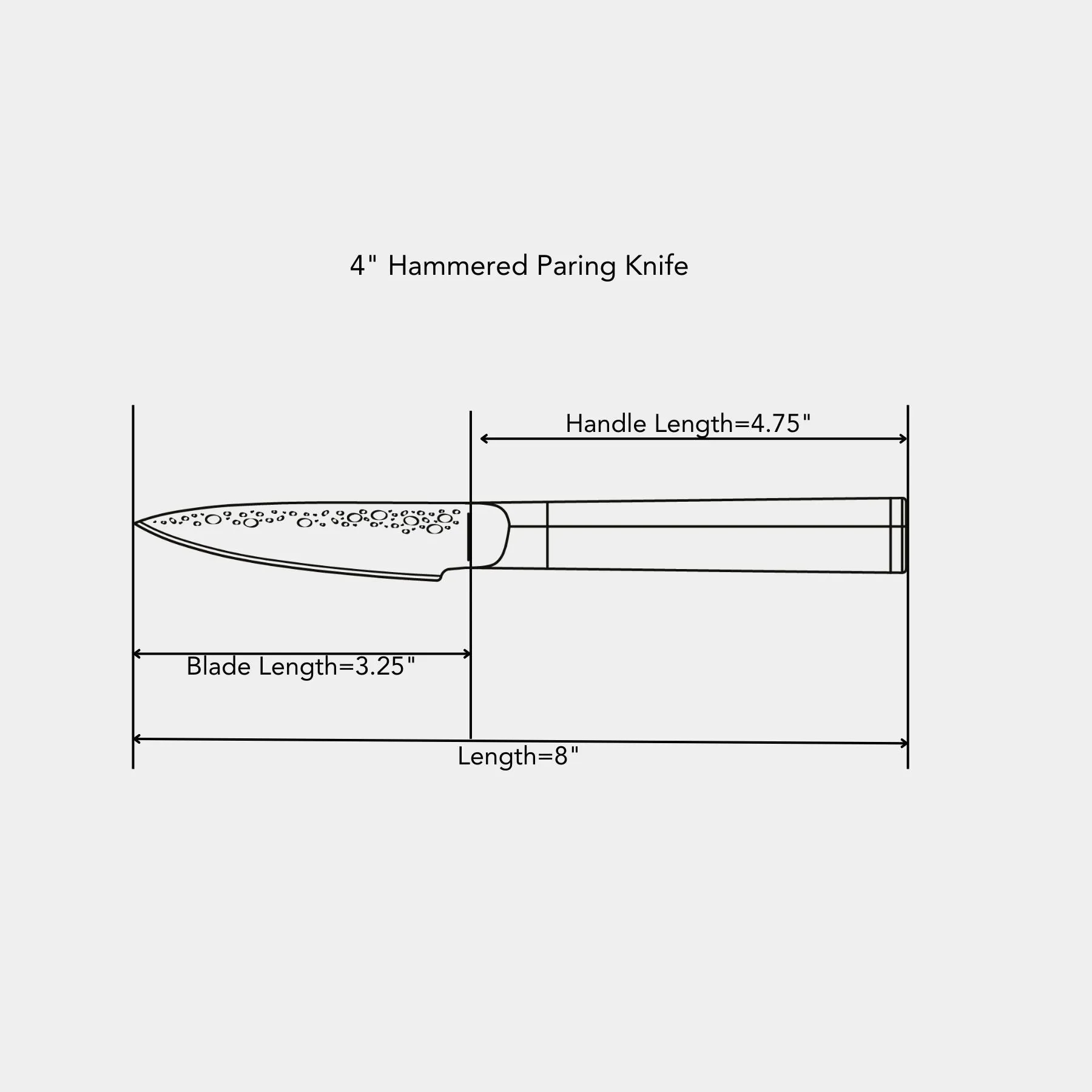 4" Hammered Paring Knife