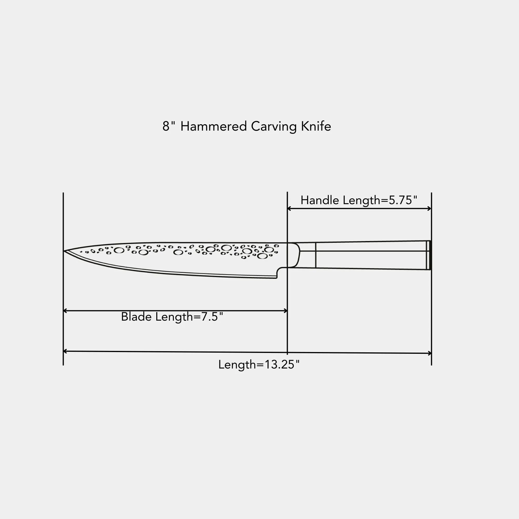 8" Hammered Carving Knife