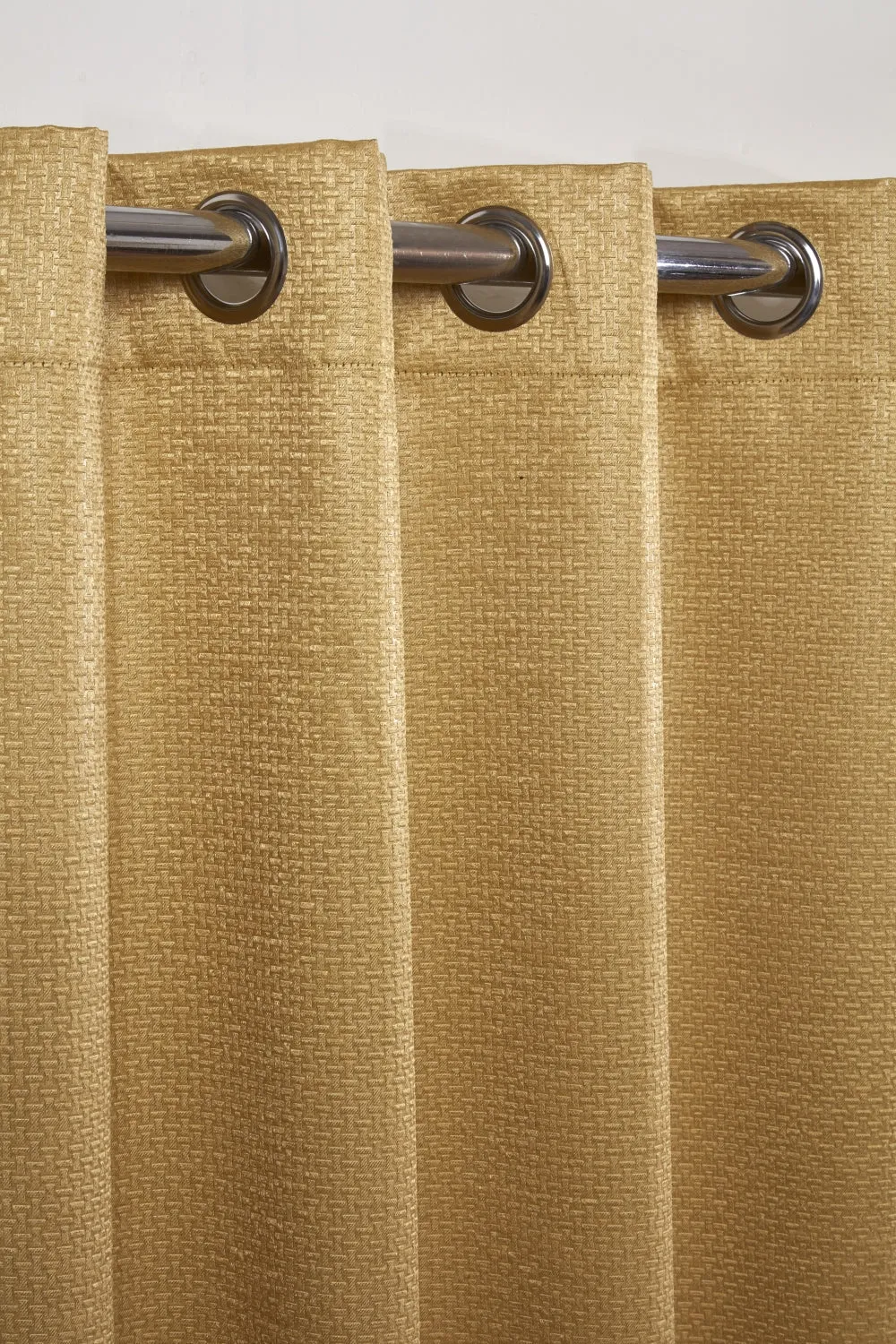 Ambiance Thermal Blackout Eyelet Curtains 3D Embossed Curtains With Reflective Reverse Weave in Ochre