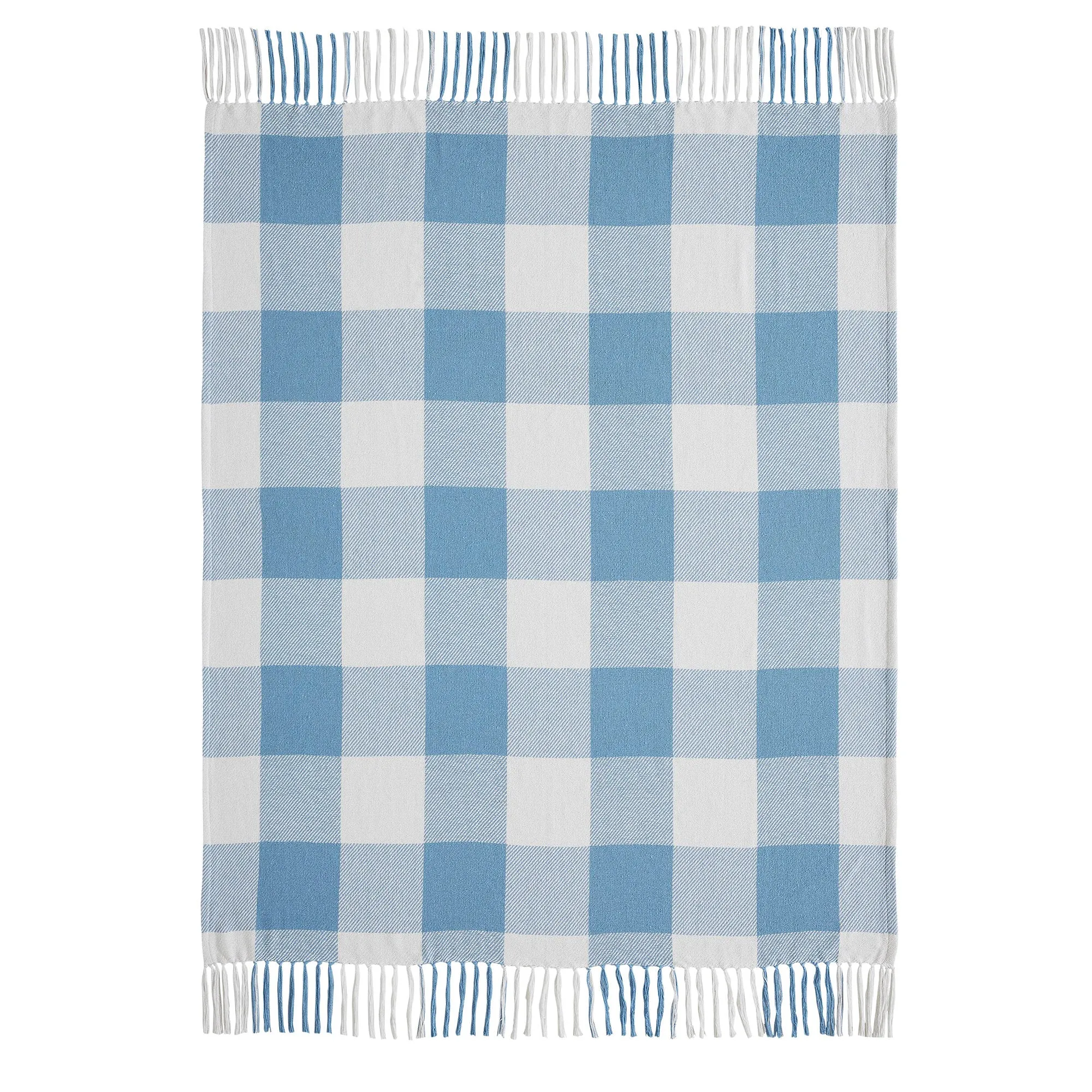 Annie Buffalo Check Blue Woven Throw 50x60