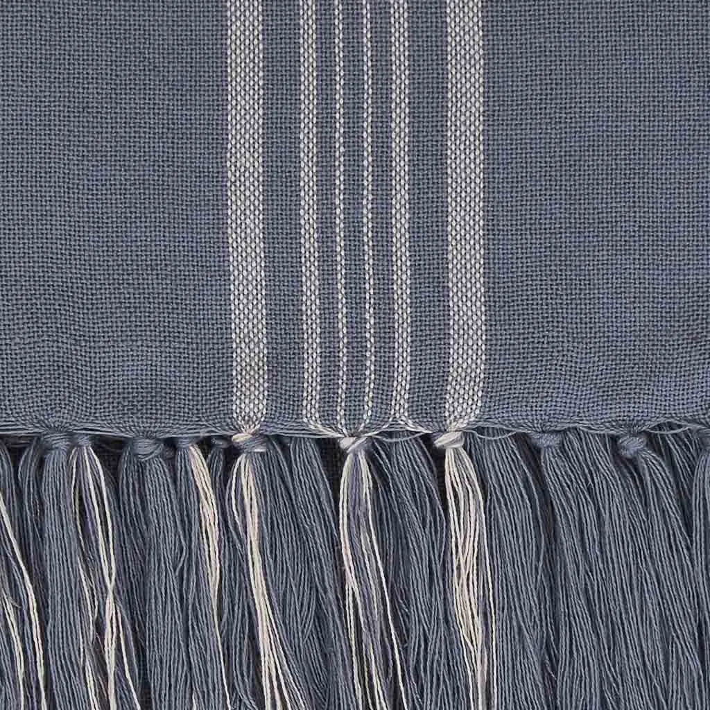 Antibes Blue & Linen Stripe Throw