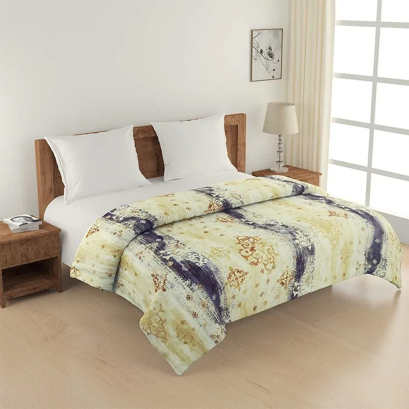 Anvi Ethnic Cotton Comforter (Yellow)  - 150 GSM