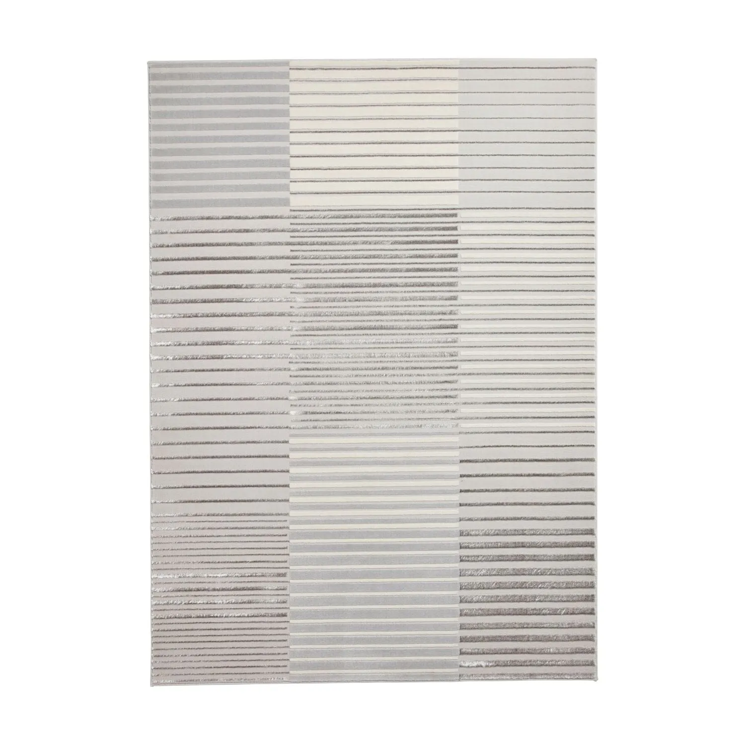 Apollo 2681 Grey and Ivory Modern Linear Rug