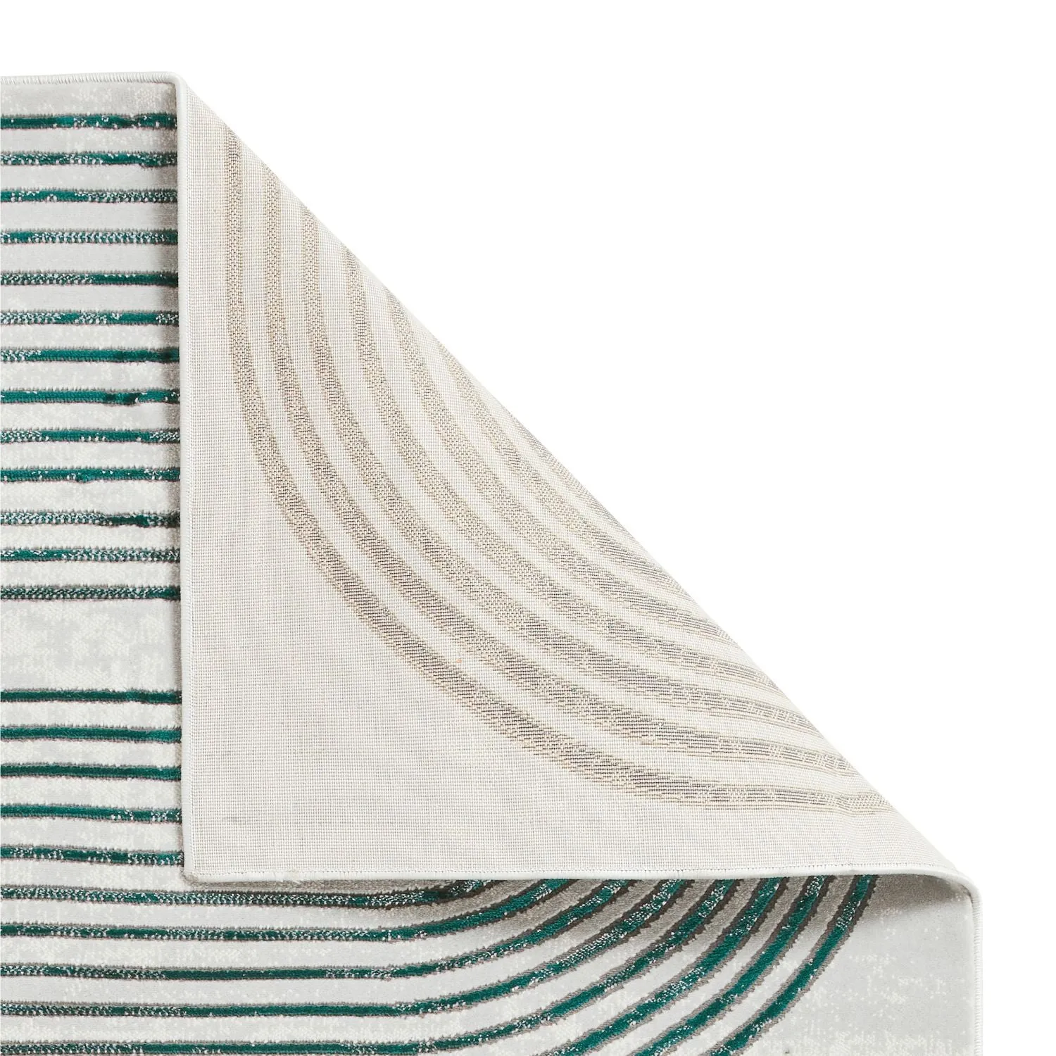 Apollo 2683 Grey and Green Modern Linear Rug