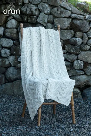 Aran Chunky Cable Knot Wool Throw