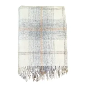 Awenda Throw - Ivory & Tan Check