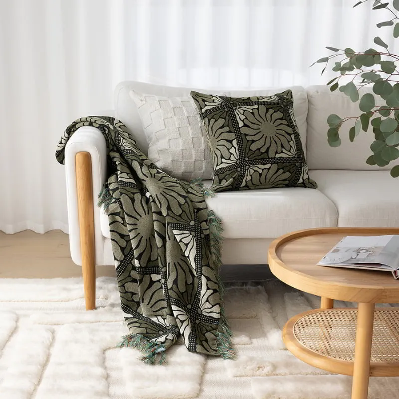 Bambury Zinnia Moss Throw Blanket