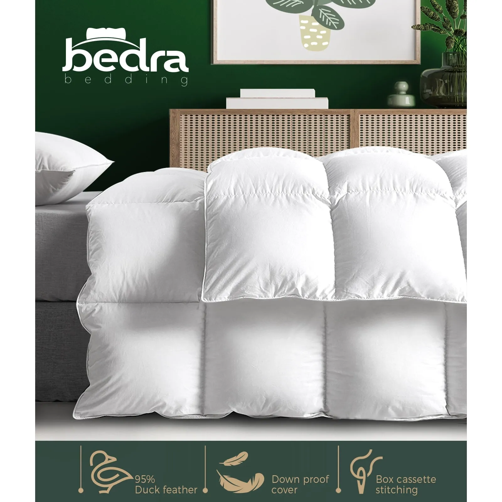 Bedra Duck Down Feather Quilt 500GSM Blanket Duvet Doona All Season Super King