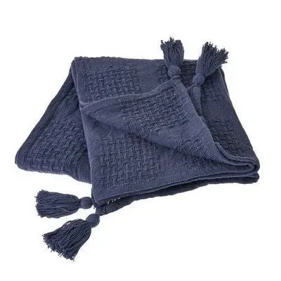 Belgium 80163IND Indigo Throw Blanket