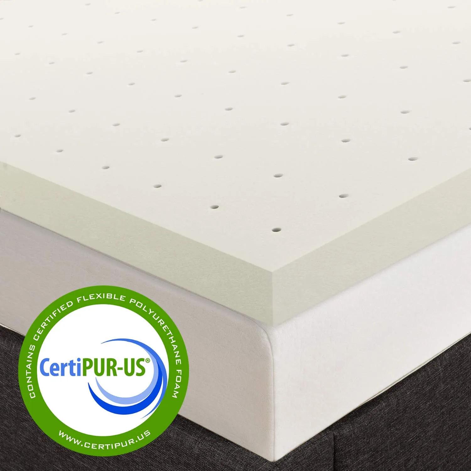 Best Price Mattress 2" Ventilated Memory Foam Mattress Topper, Short Queen