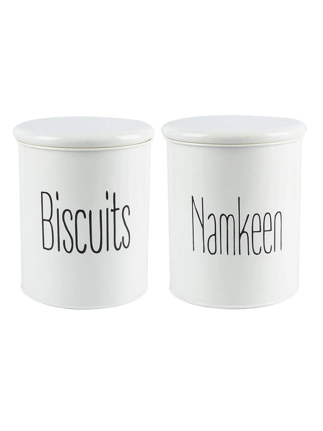 Biscuits & Namkeen Set Of 2 ( White, Each 1700 Ml )