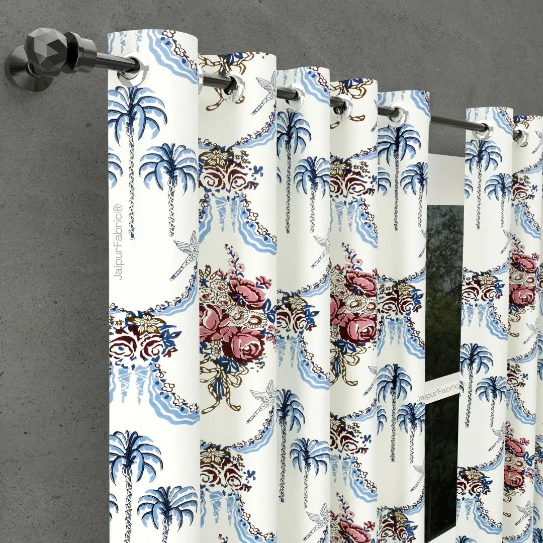 Blue Pottery Timeless Imprints 100% Cotton Block Printed Curtains Urban Jaipur