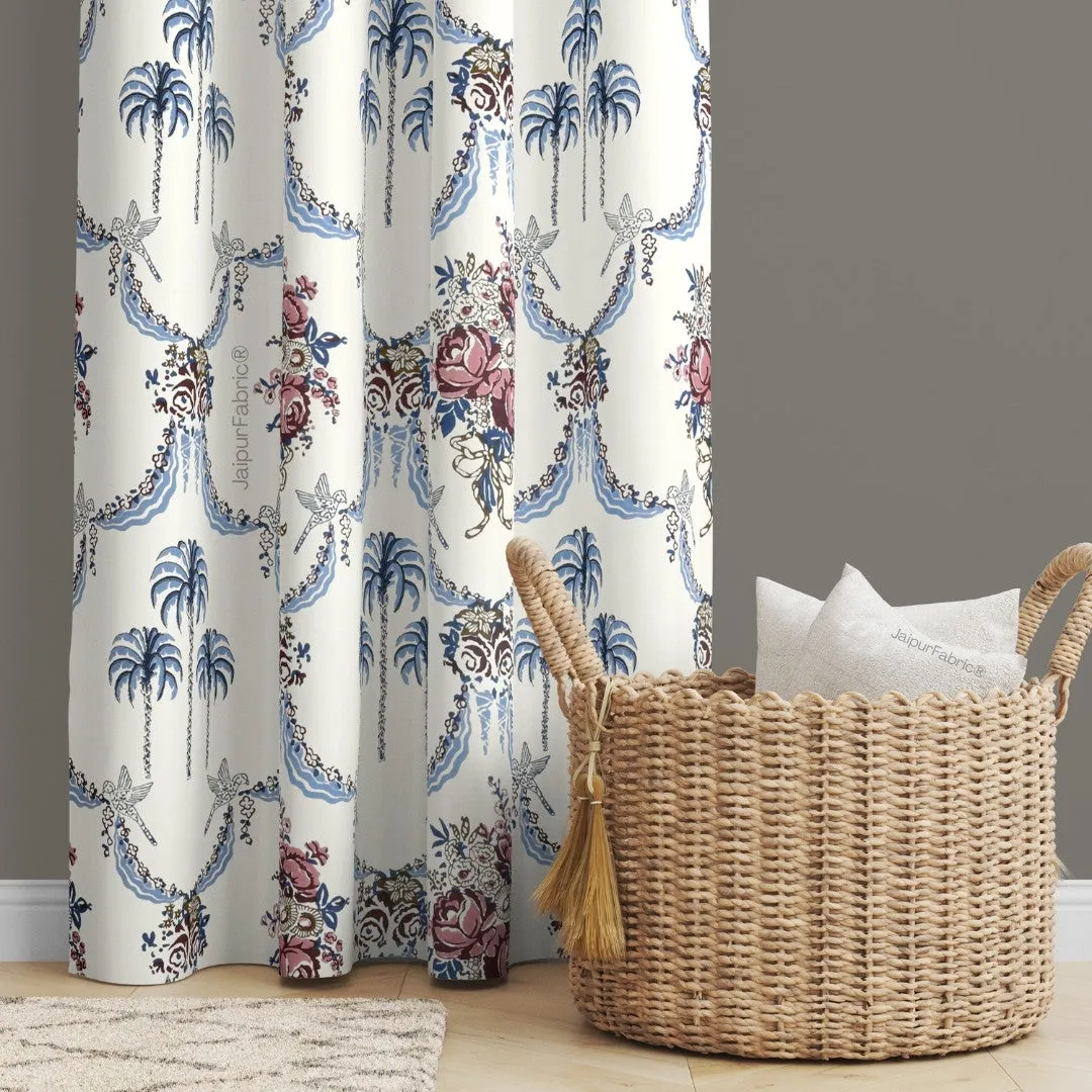 Blue Pottery Timeless Imprints 100% Cotton Block Printed Curtains Urban Jaipur