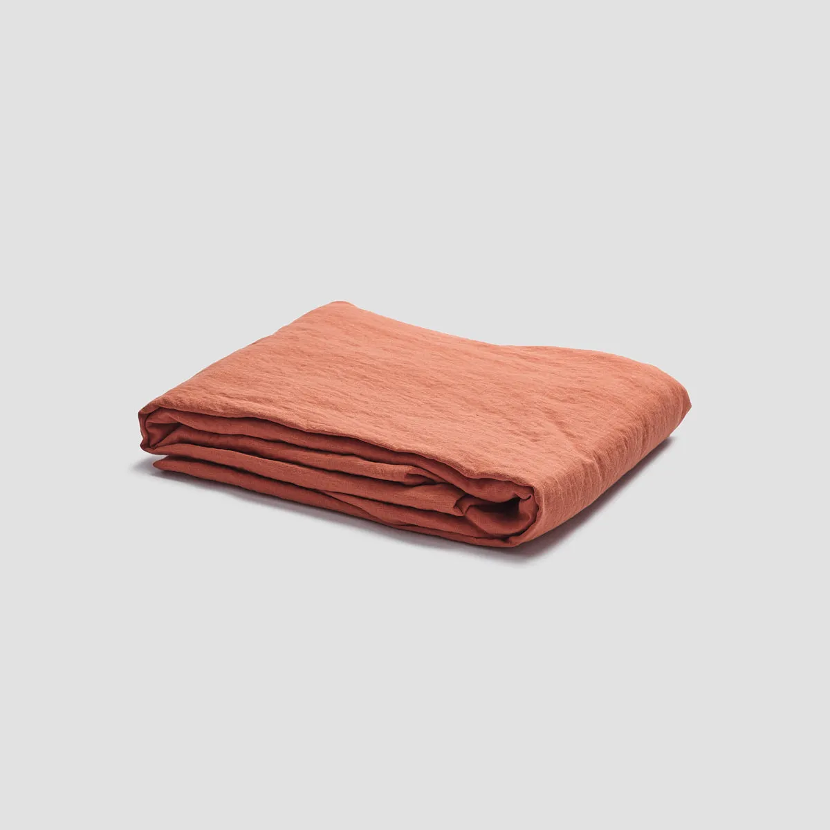 Burnt Orange 100% Linen Fitted Sheet