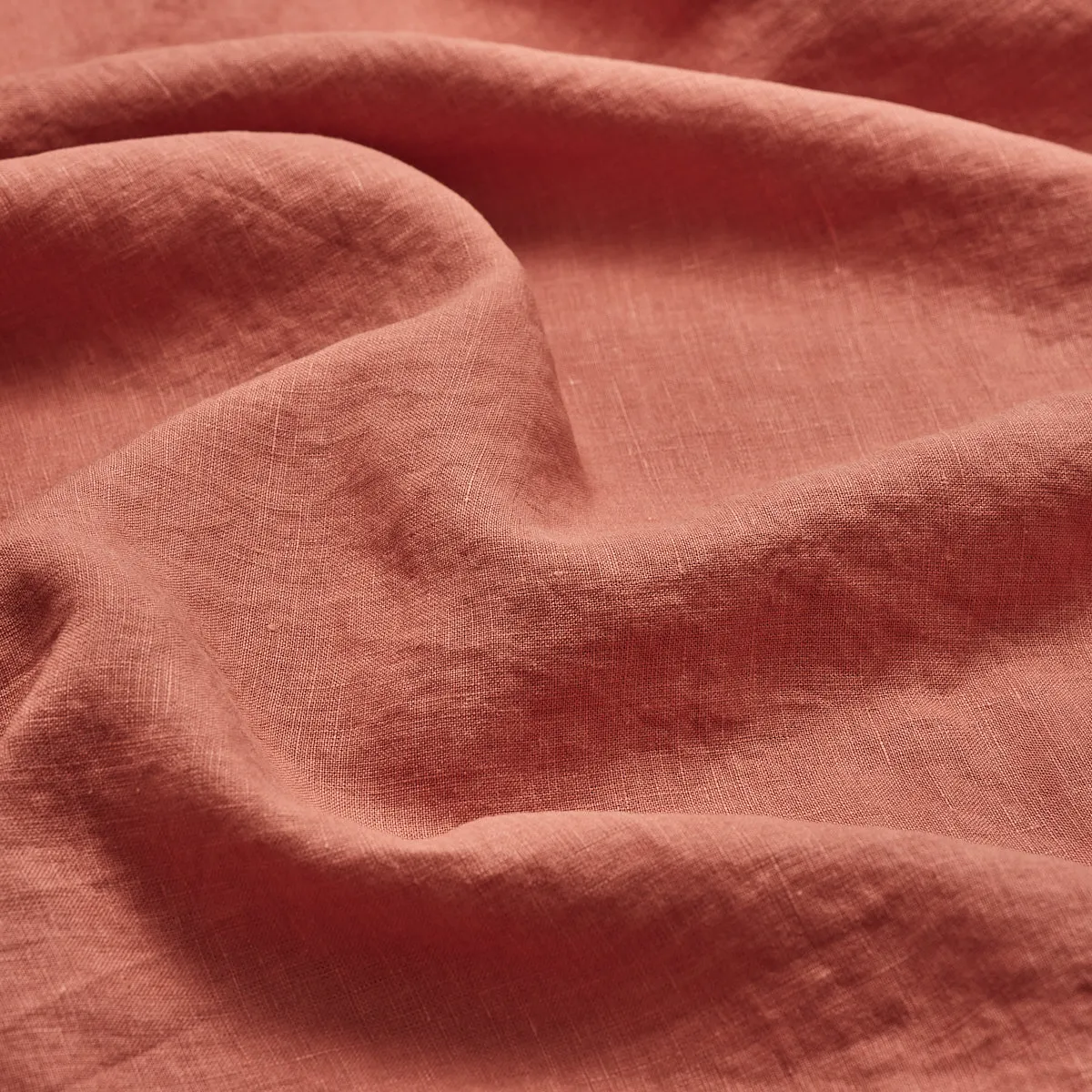 Burnt Orange 100% Linen Fitted Sheet