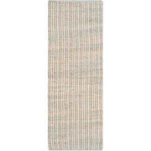 Cape Cod Natural/Light Blue Runner Rug