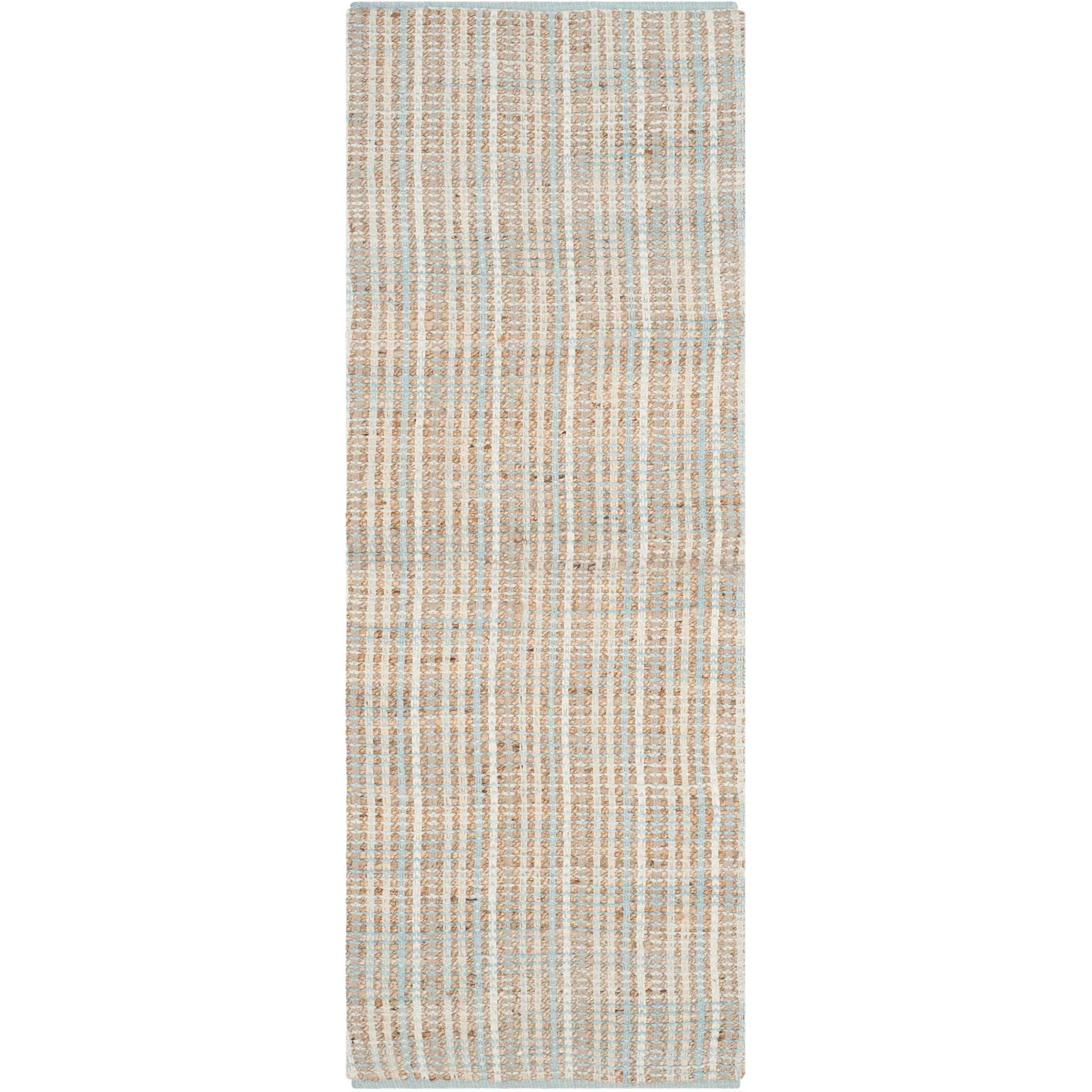 Cape Cod Natural/Light Blue Runner Rug