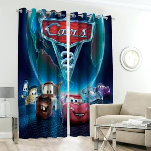 Cars 2 Character Kids Room Curtains - 1 Curtain ( Not included 2 Curtains )