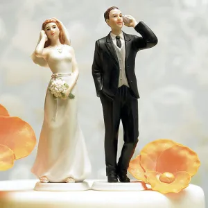 Cell Phone Fanatic Bride and Groom Mix & Match Cake Toppers Cell Phone Fanatic Bride