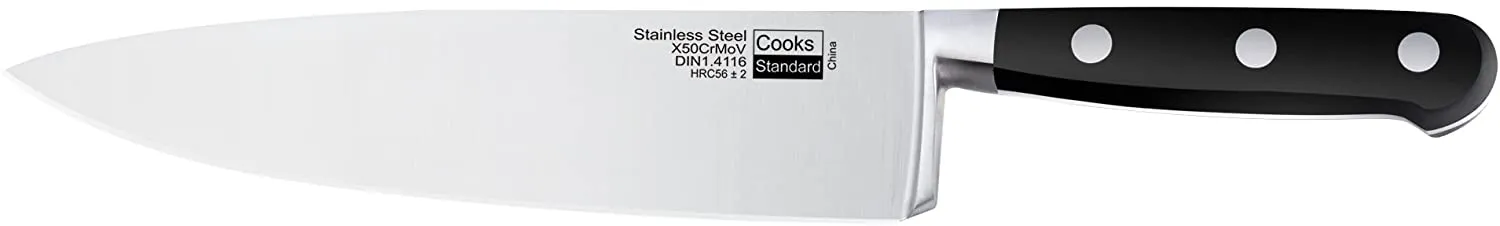 Cooks Standard 8-Inch/20cm Stainless Steel Chef's Kitchen Knife, Multi Purpose 8-Inch, 8", Black