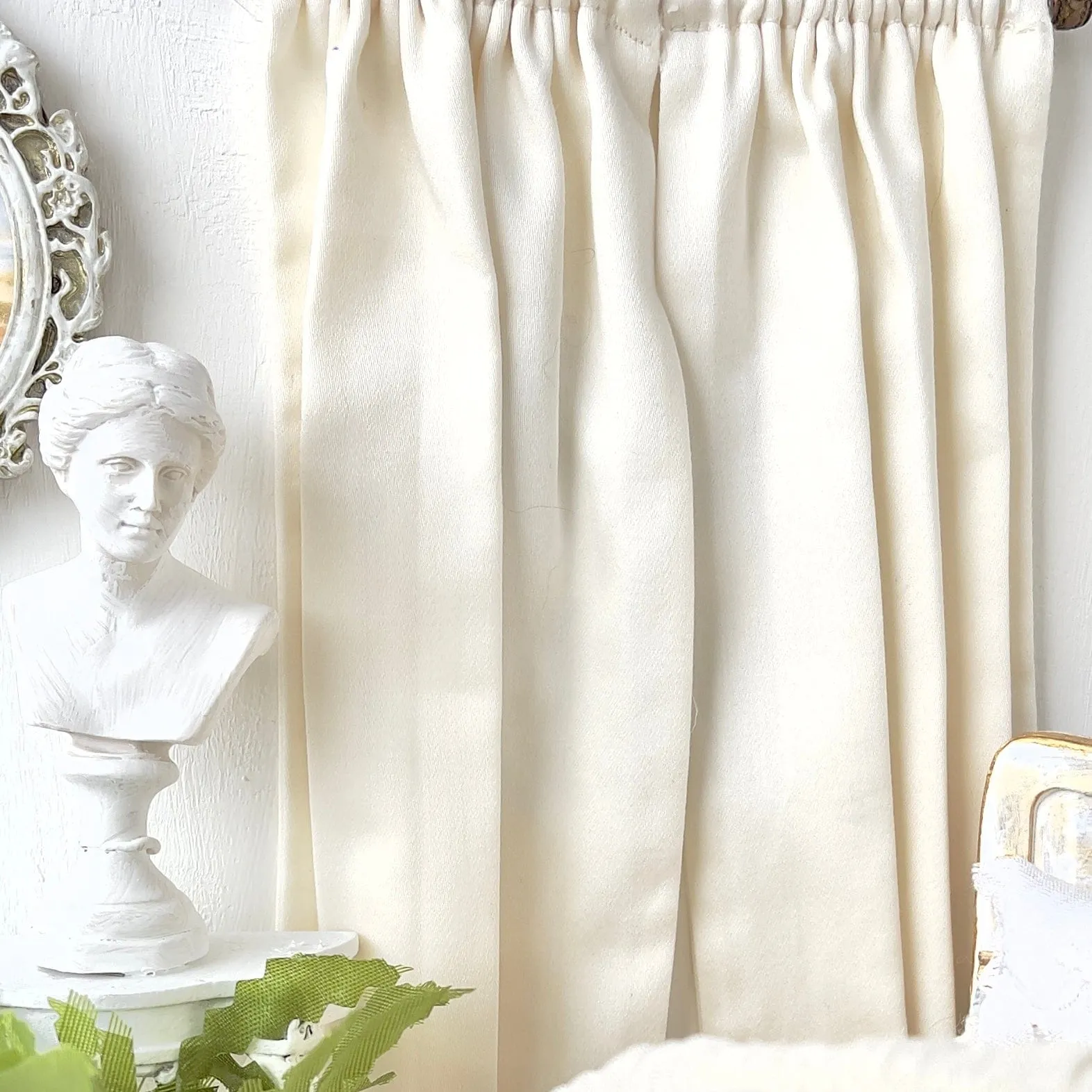 Curtains | Cream 2 Panel Cotton Sateen Curtains | Cream