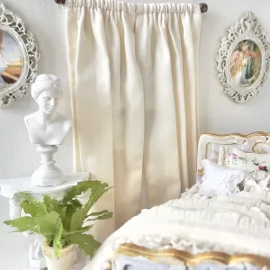 Curtains | Cream 2 Panel Cotton Sateen Curtains | Cream