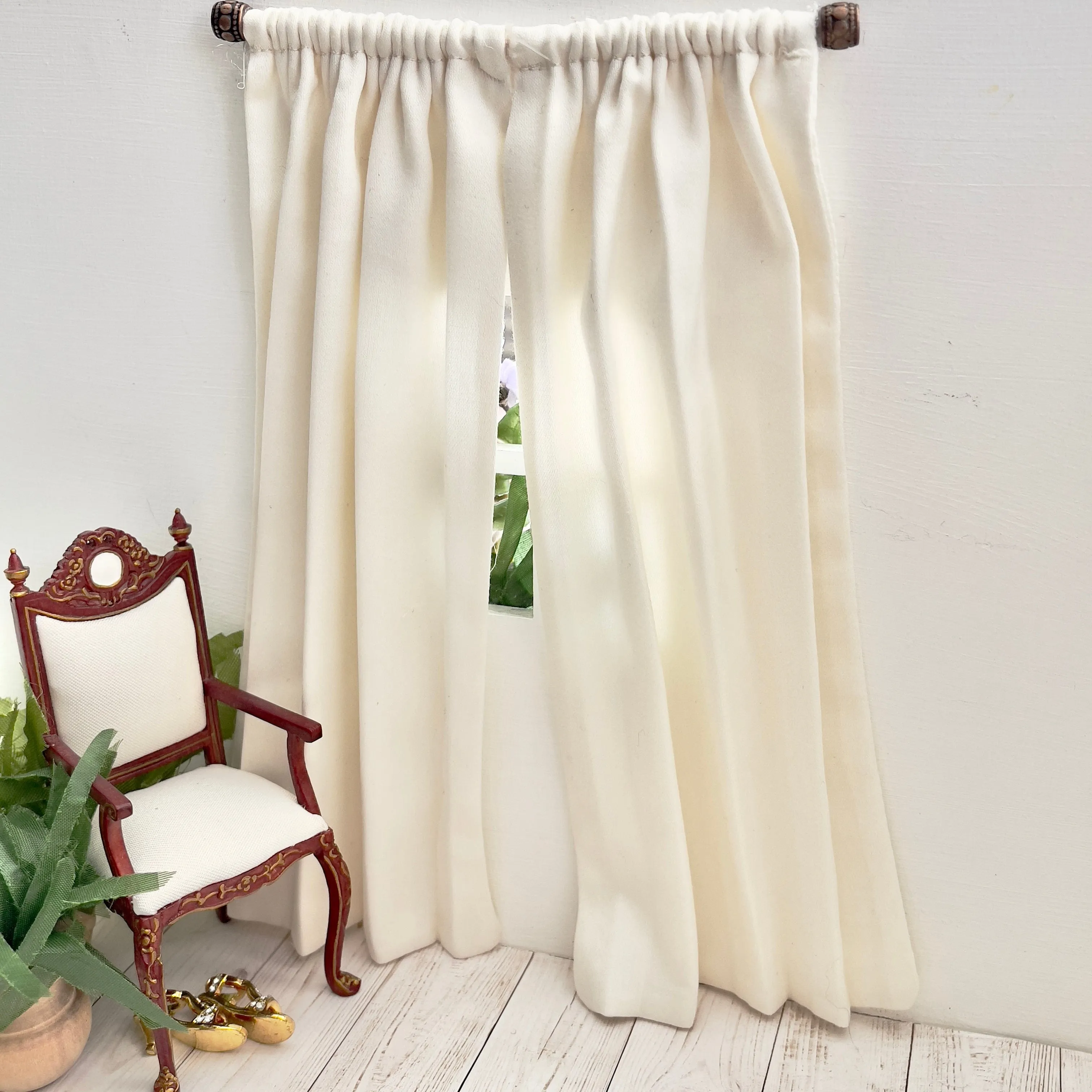 Curtains | Cream 2 Panel Cotton Sateen Curtains | Cream