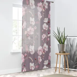 Customizable Elegant Floral Polyester Window Curtains for Sophisticated Home Decor