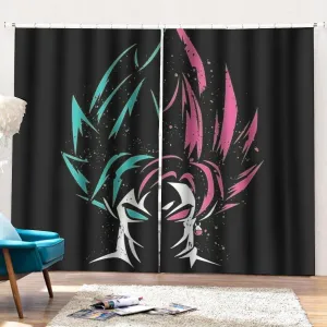 DBZ Goku Super Saiyan God Blue Rose SSGSS Dope Design Curtains with Hooks