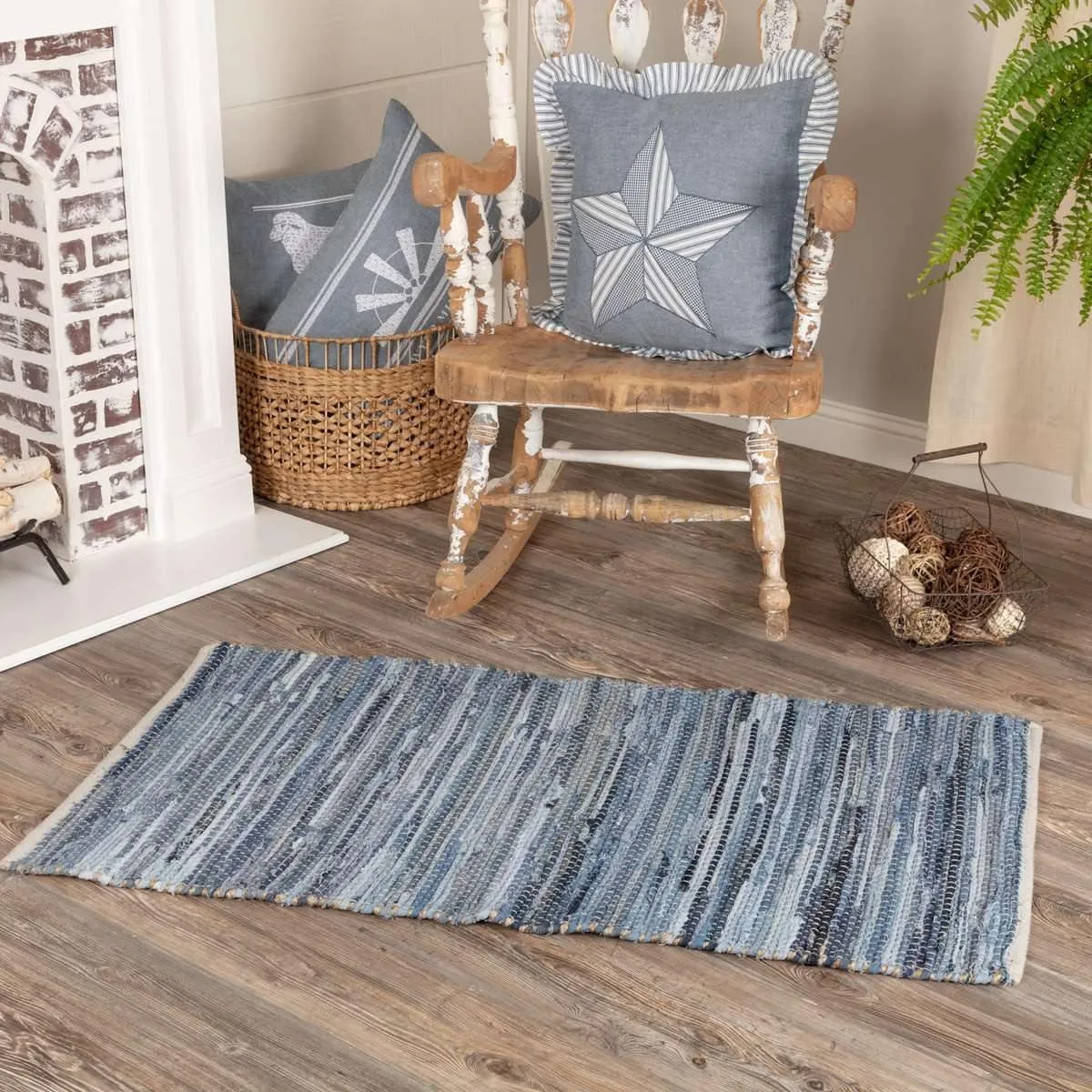 Denim & Hemp Chindi/Rag Rug Rect 27"x48" VHC Brands