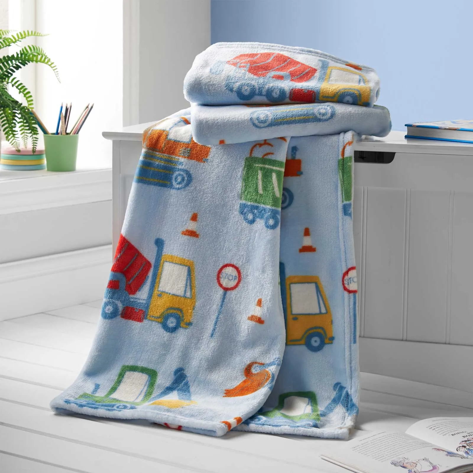 Digger Dreams Fleece Throw