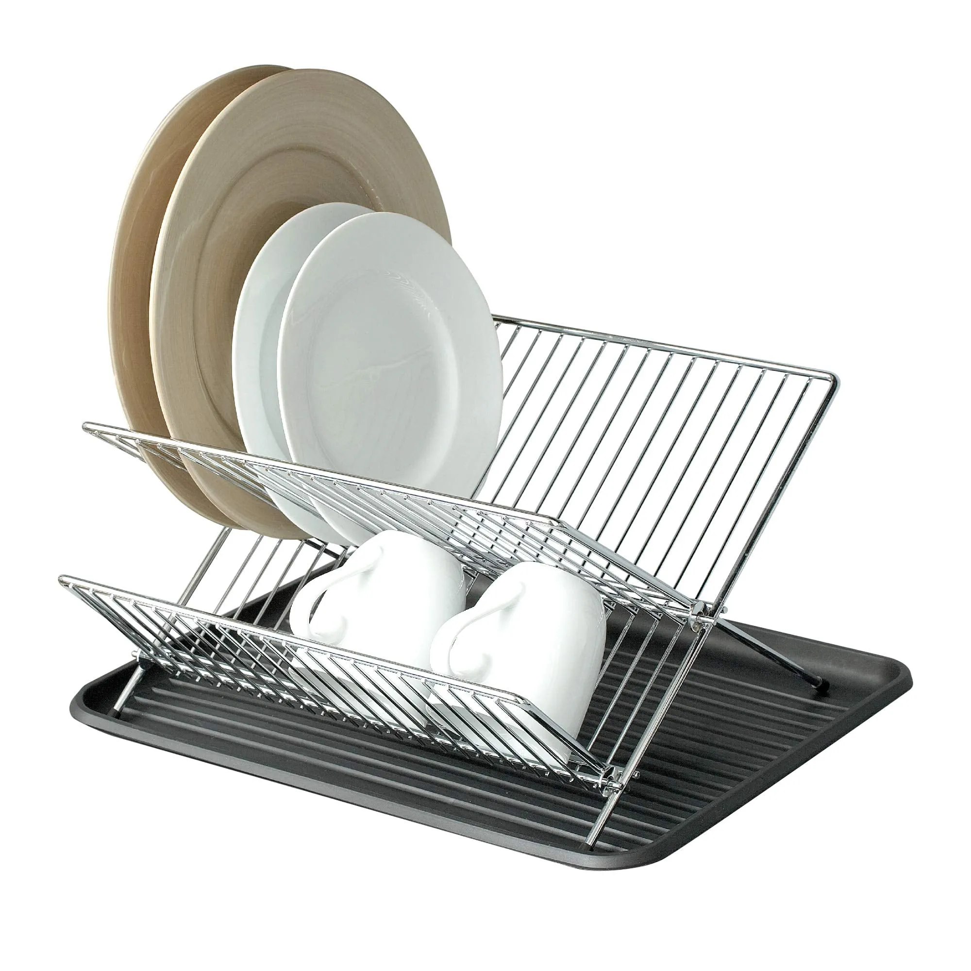 Dish Drainer Rack with In-Sink or Counter Drying - Chrome