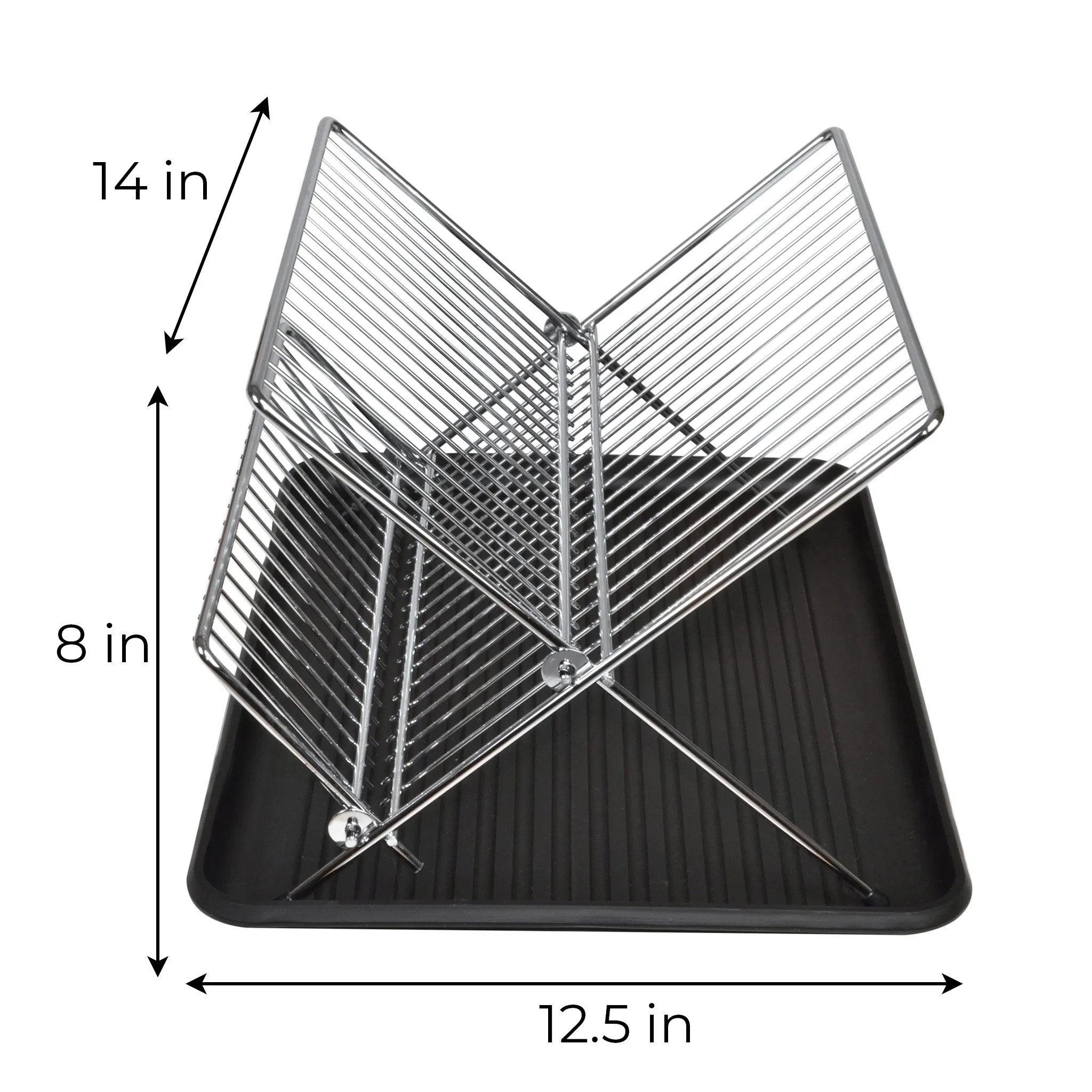 Dish Drainer Rack with In-Sink or Counter Drying - Chrome