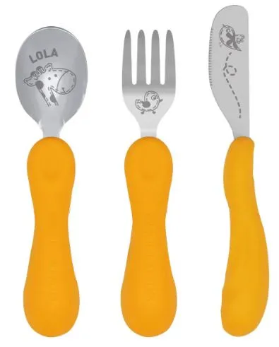 Easy Grip 3pc Cutlery Set - Yellow - Lola