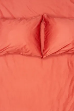 Egyptian Cotton Sateen Bedding in Coral Color