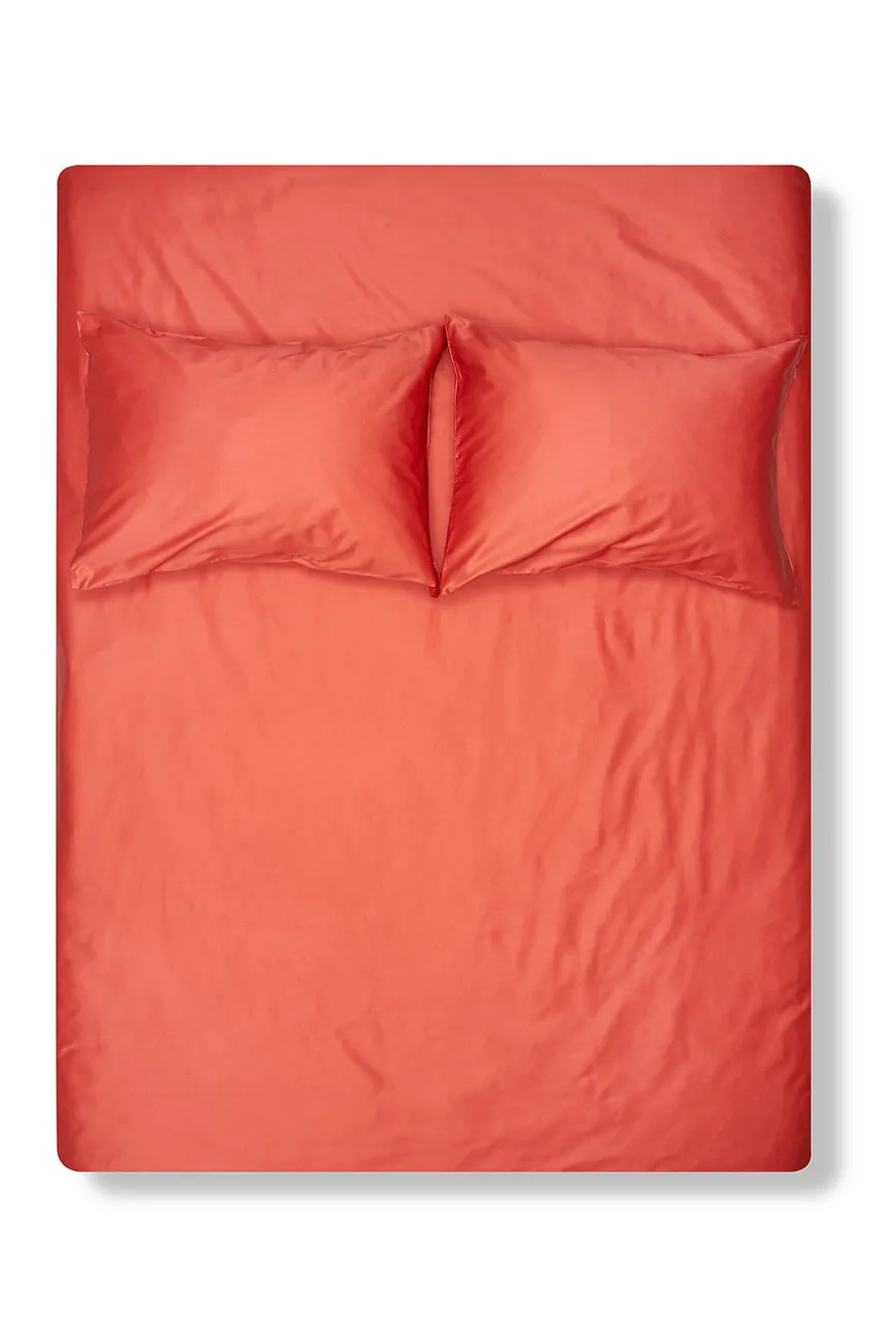 Egyptian Cotton Sateen Bedding in Coral Color