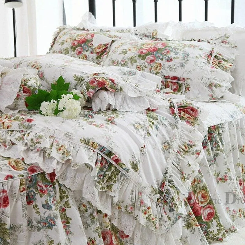 Elegant Customizable Floral Harmony Cotton Bedding Set