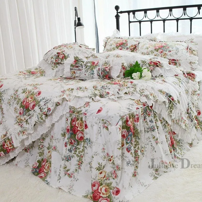 Elegant Customizable Floral Harmony Cotton Bedding Set