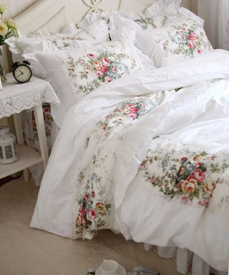 Elegant Customizable Floral Harmony Cotton Bedding Set